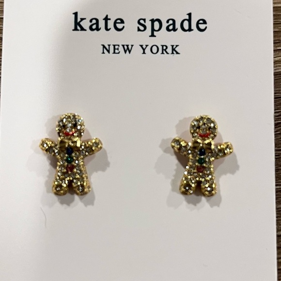 KATE SPADE Christmas Gingerbread Man Stud Earrings - Picture 3 of 4